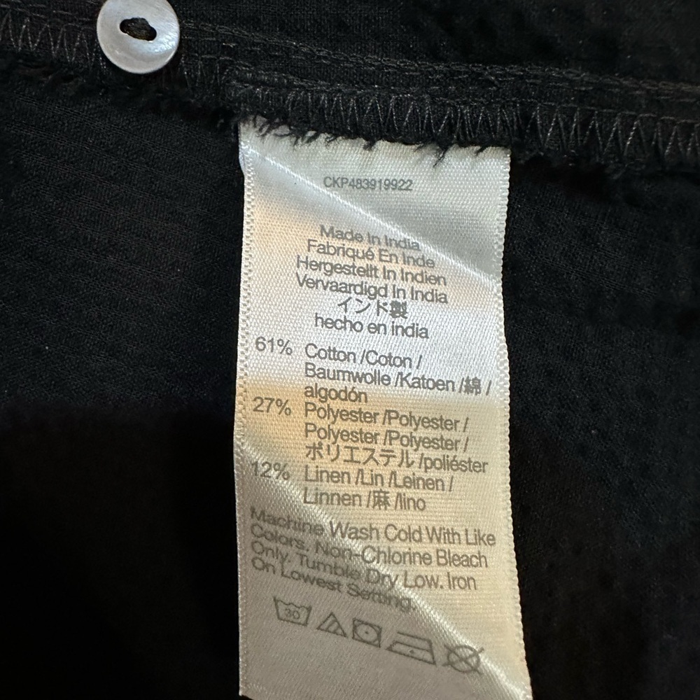 Madewell Smocked Waist Midi Dress Stripe Seersucker Linen Blend Black XS NWT - Picture 11 of 13